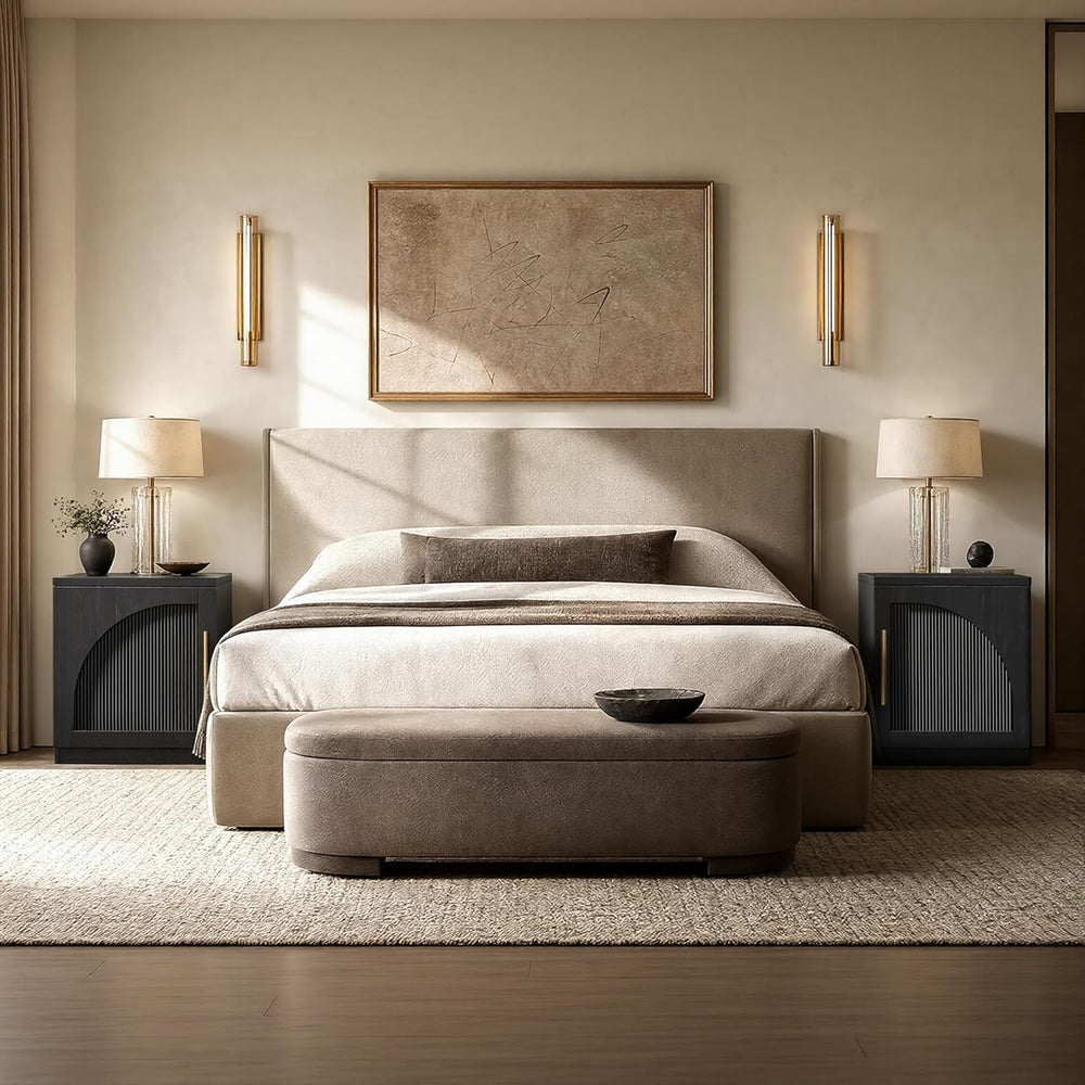 ModernMate Set of 2 Nightstands, 37" Modular Accent End Tables with Arch...