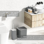 Bathroom Accessories Set - Gorgeous Grey Bathroom Set, 10PC Bathroom Accessory Set, Gray Bathroom Accessories Set, Trash Can, Qtip Holder Dispenser & Soap Dispenser