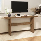Solid Wood Console Table, 63" Farmhouse Entryway Table with Sturdy Mortise and Tenon Joints, Rustic Sofa Table for Hallway, Behind Couch, Foyer, 15 Mins Easy Assembly