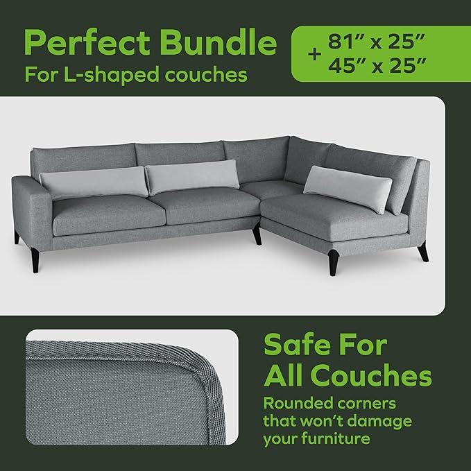 BEN'SHOME® Deep Sectional Couch Cushion Support for fix Sagging Seats - Heavy Duty Solid Wood Sofa Support Board | 81" x 25" + 45" x 25" Under Cushion Insert Set | Non-Slip | 400 LB Capacity Each