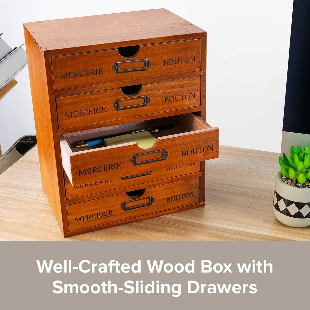 5-Piece Vintage Organization and Storage Set - Single Drawer, 2-Drawer, 3-Dra...