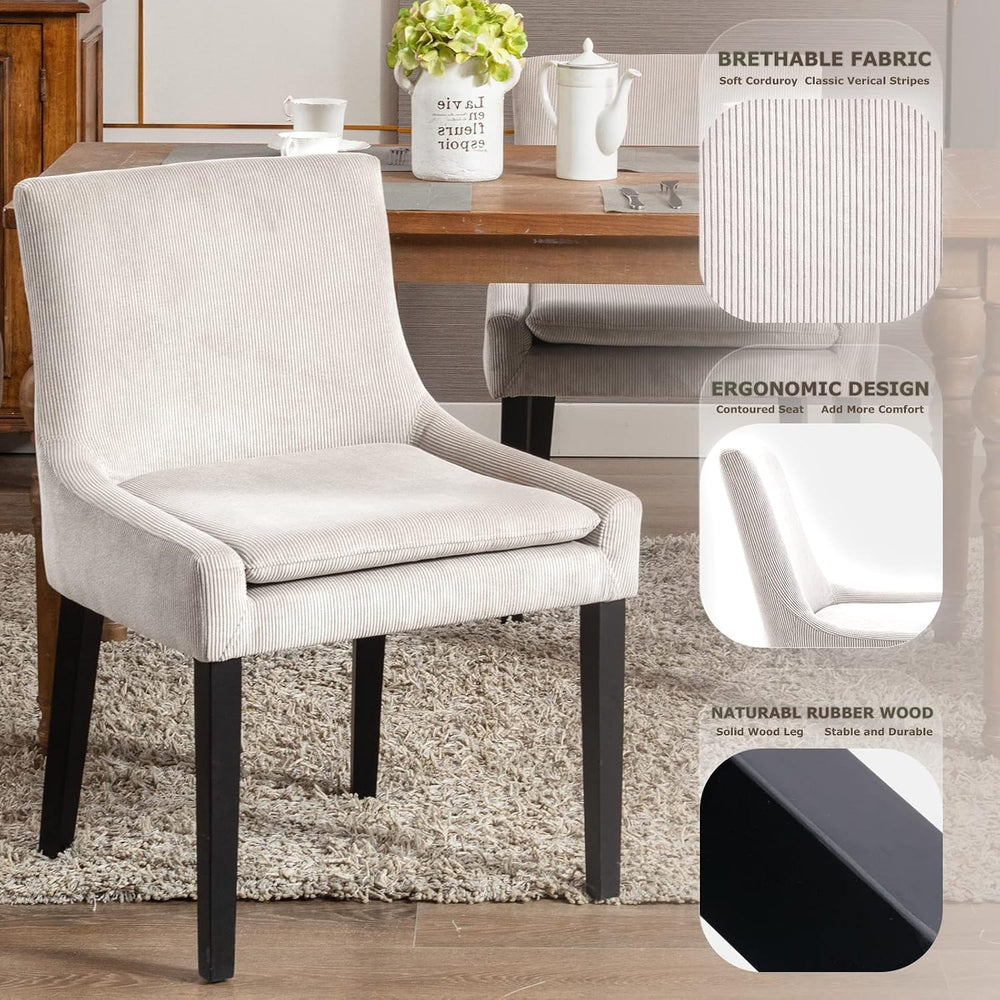 MALOL Upholstered Dining Chairs Set of 4, Mid-Back Kitchen Room Chair with Wo...