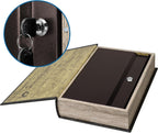 Barska Large Antique Book Lock Box with Key Lock , 8.75" x 2.75" x 13", black