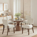 COLAMY Mid Century Modern Dining Chairs Set of 4, Upholstered Kitchen Chairs with Open Back, Fabric Side Dining Room Chairs with Wood Legs for Dining Room Kitchen Restaurant, Beige