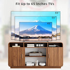 Mid Century Modern TV Stand for 65 Inch TVs, Entertainment Center with Storage Cabinets and Adjustable Shelves, Rustic Media TV Console Table for Living Room, Bedroom (Walnut)