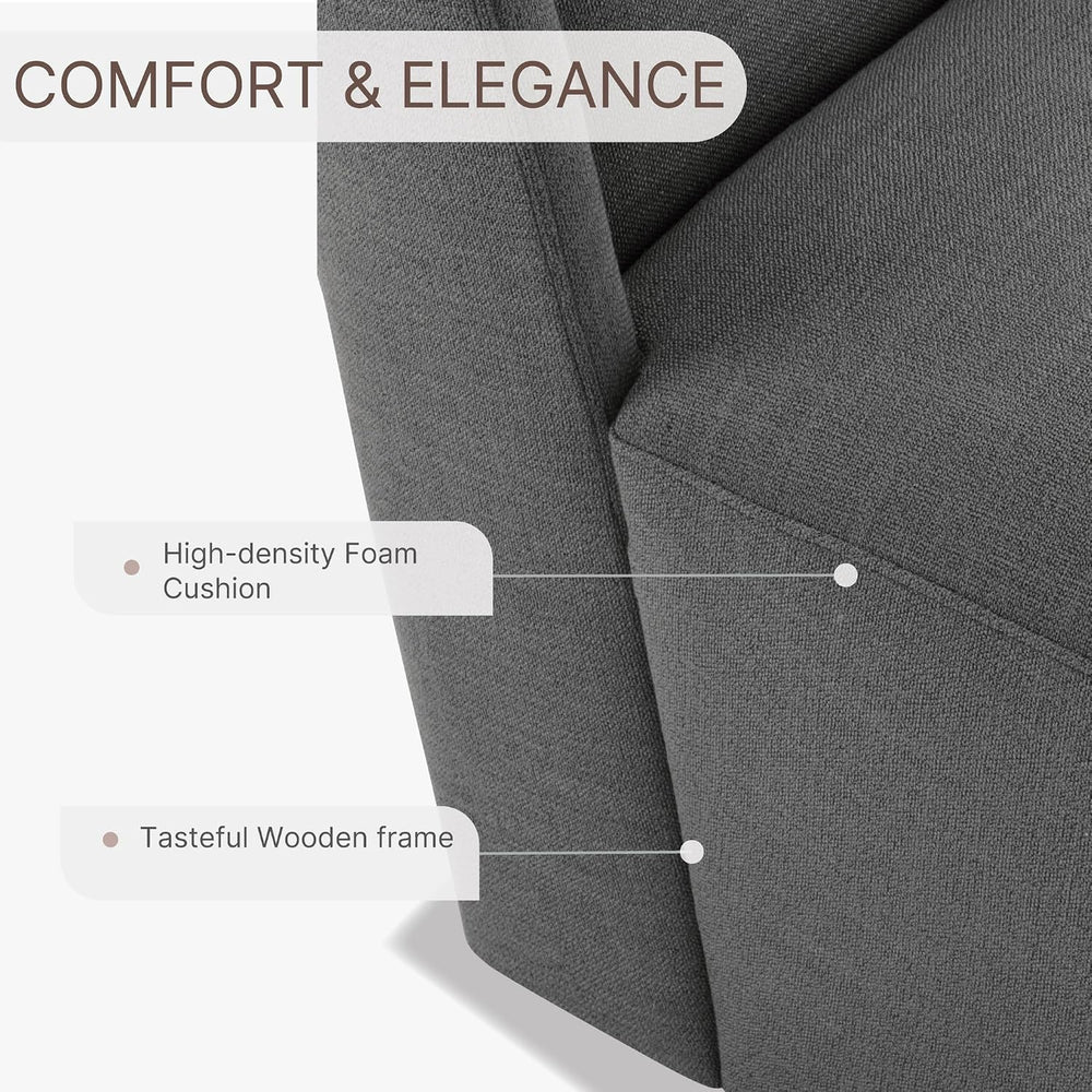 KISLOT Dining Chairs with Casters No Assembly Upholstered Wingback Single Sof...