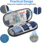 Insulin Pen Cooler Travel Case with 2 Reusable TSA Approved Ice Packs, Diabetic Medication Insulated Cooler Bag for Insulin Pens and Other Diabetic Supplies Storage Blue