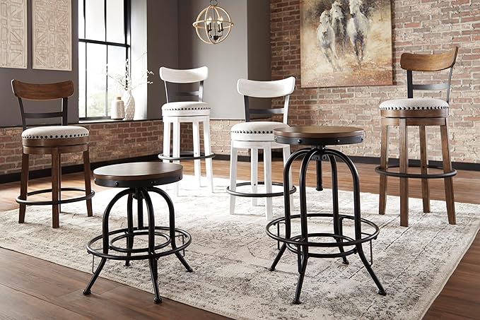 Signature Design by Ashley Valebeck 30" Modern Swivel Pub Height Barstoo...