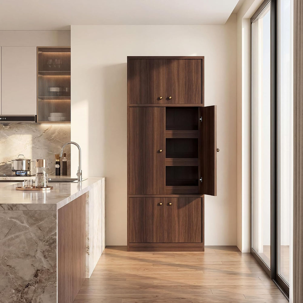 Tall Kitchen Pantry Cabinet 71 Inch, Freestanding Storage Cabinet with Doors ...