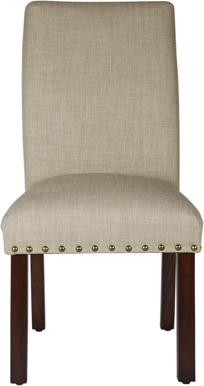 HomePop Michele Dining Chair with Nailhead Trim - Tan (Set of 2)