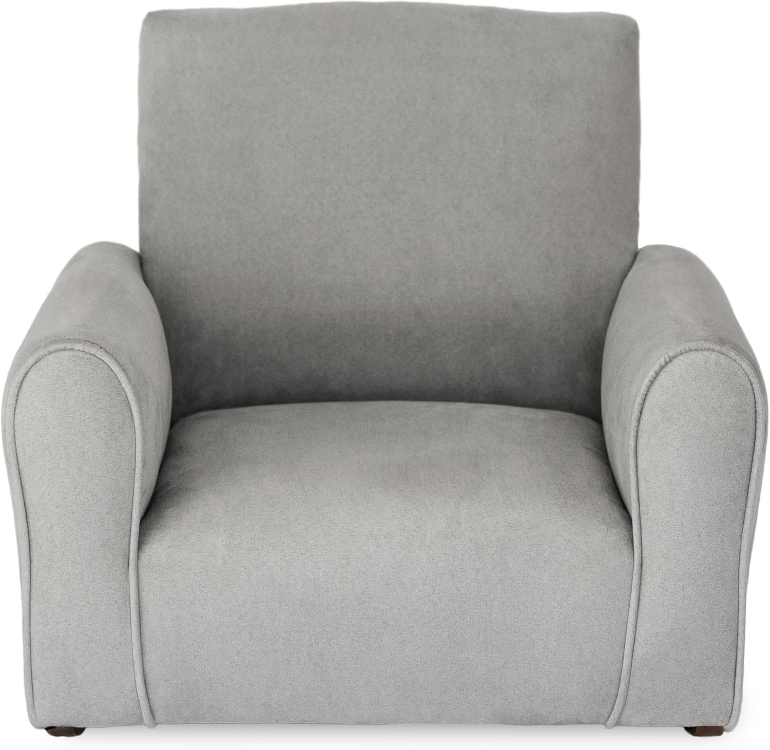 Toddler Personalized Armchair, Kids Upholstered Rocking Chair with Personalization, Toddler Chair with Personalized Name, Comfy Child Armchair, (Grey Suede, Rockers)