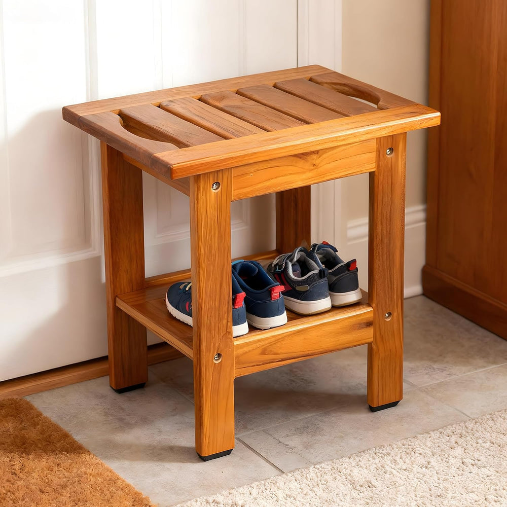 VaeFae Teak Shower Bench, Small Bench