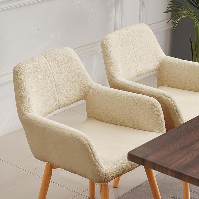 Mid Century Modern Dining Chairs Set of 2 & 4 & 6 Comfy Accent Chair ...