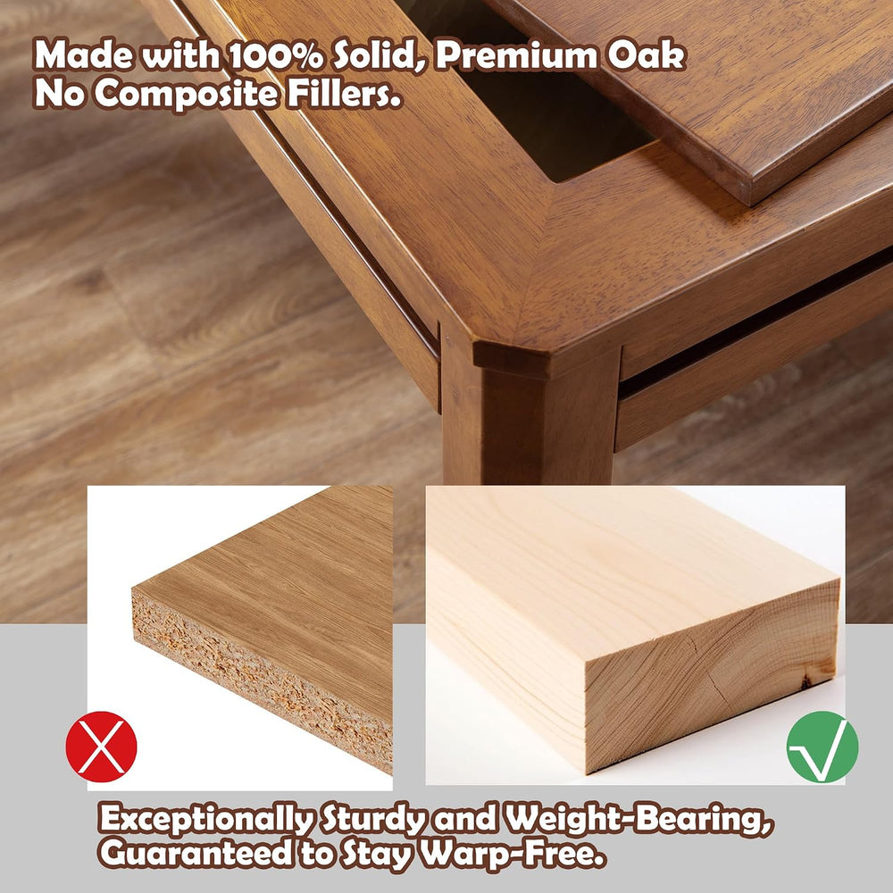 Solid Wood Board Game Table with Removable Table Top for 4–6 Players,Gaming T...