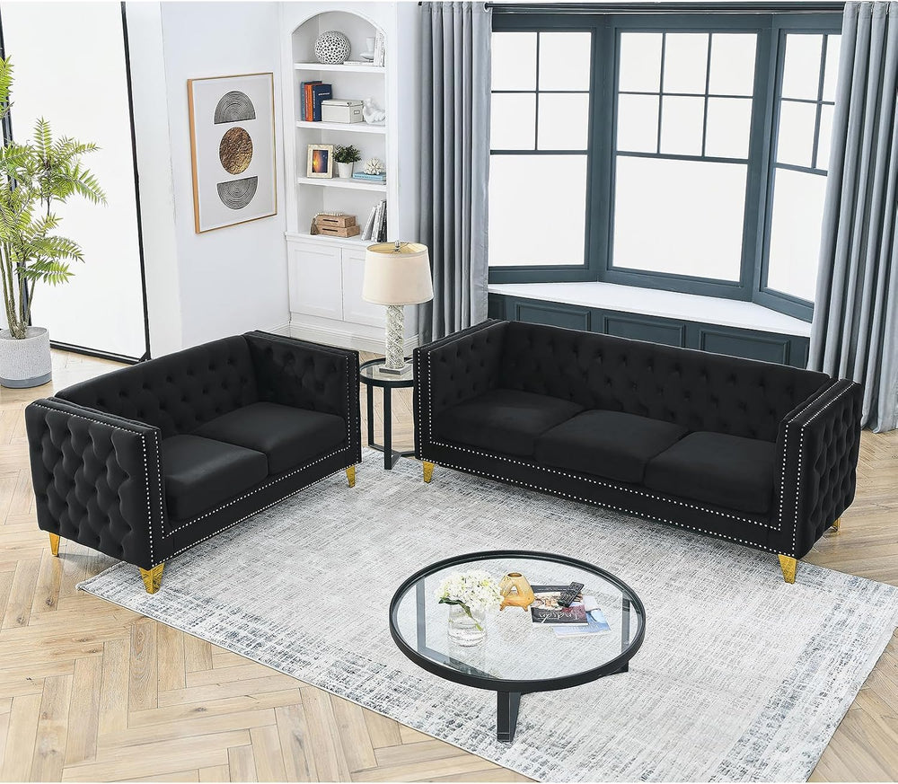Antetek 80-inch Couches + 58-inch Loveseat Sofa Set for Living Room, Modern B...