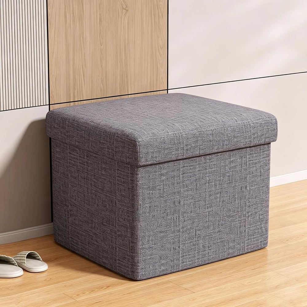 Foldable Storage Ottoman, Multifunctional Footrest Stool for Living Room