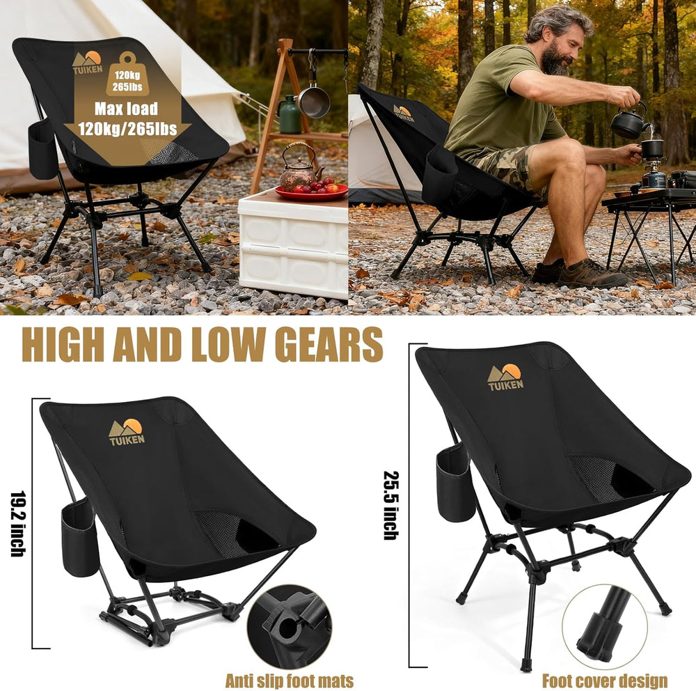 Ultralight Camping Chair Backpacking Chair, Portable Camp Chair with Cup Hold...