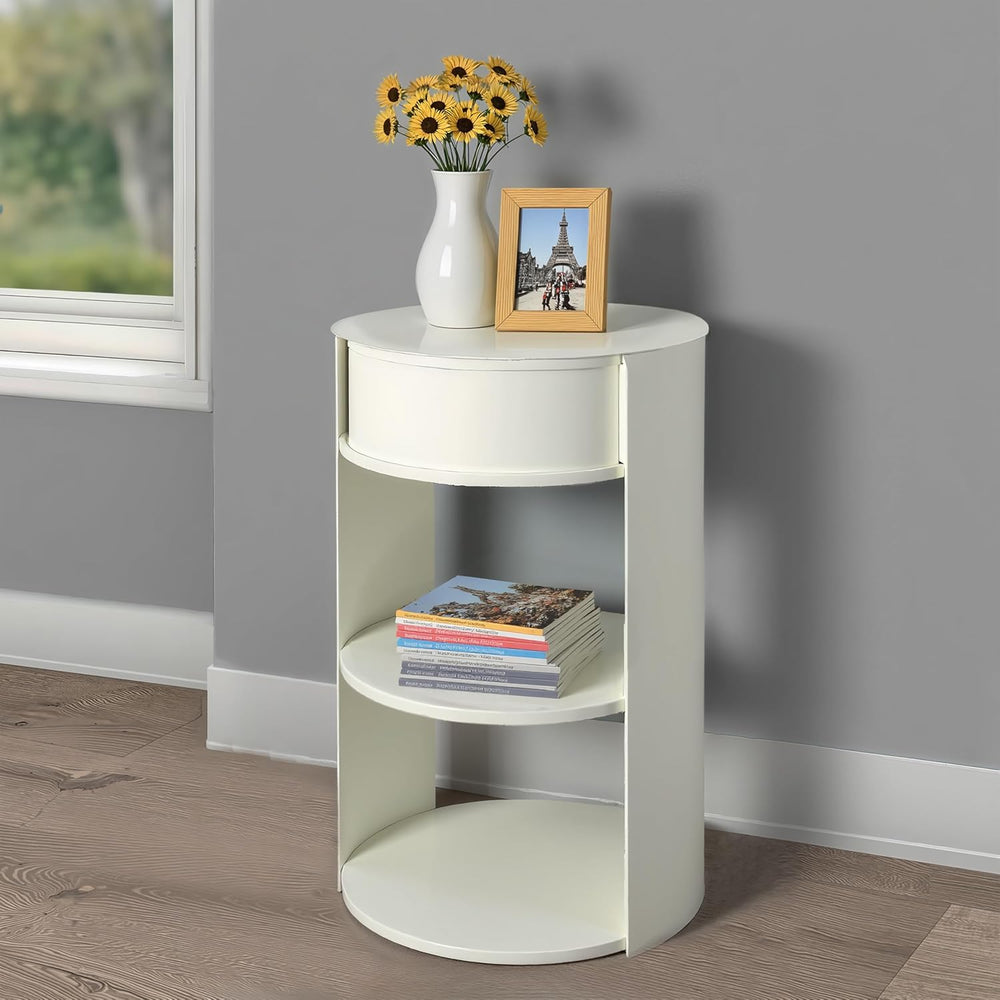 Christopher Knight Home Pomme 3-Tier Metal Small Side Table, Narrow Bedside T...