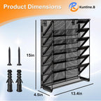 Kuntine.B Wall File Organizer (Black, 7 Tier)