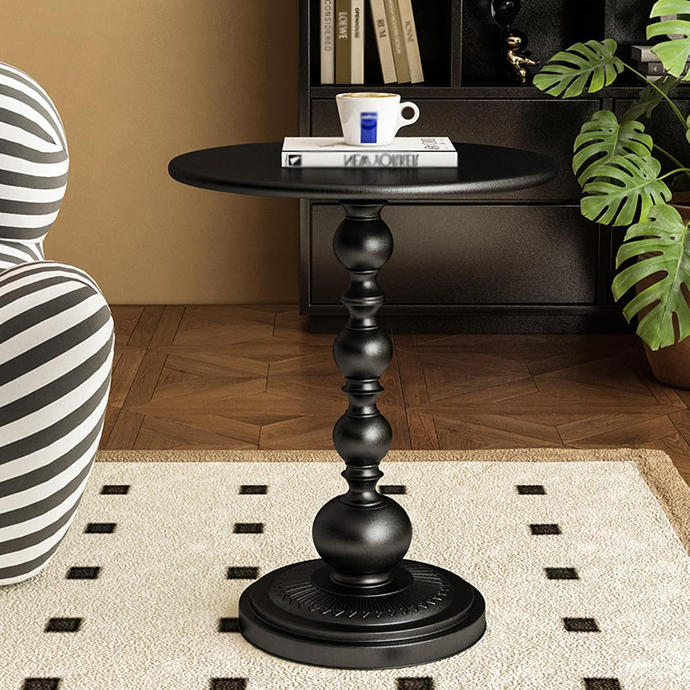 Round Side Table,Carbon Steel End Table,Small Accent Table,for Small Space Li...