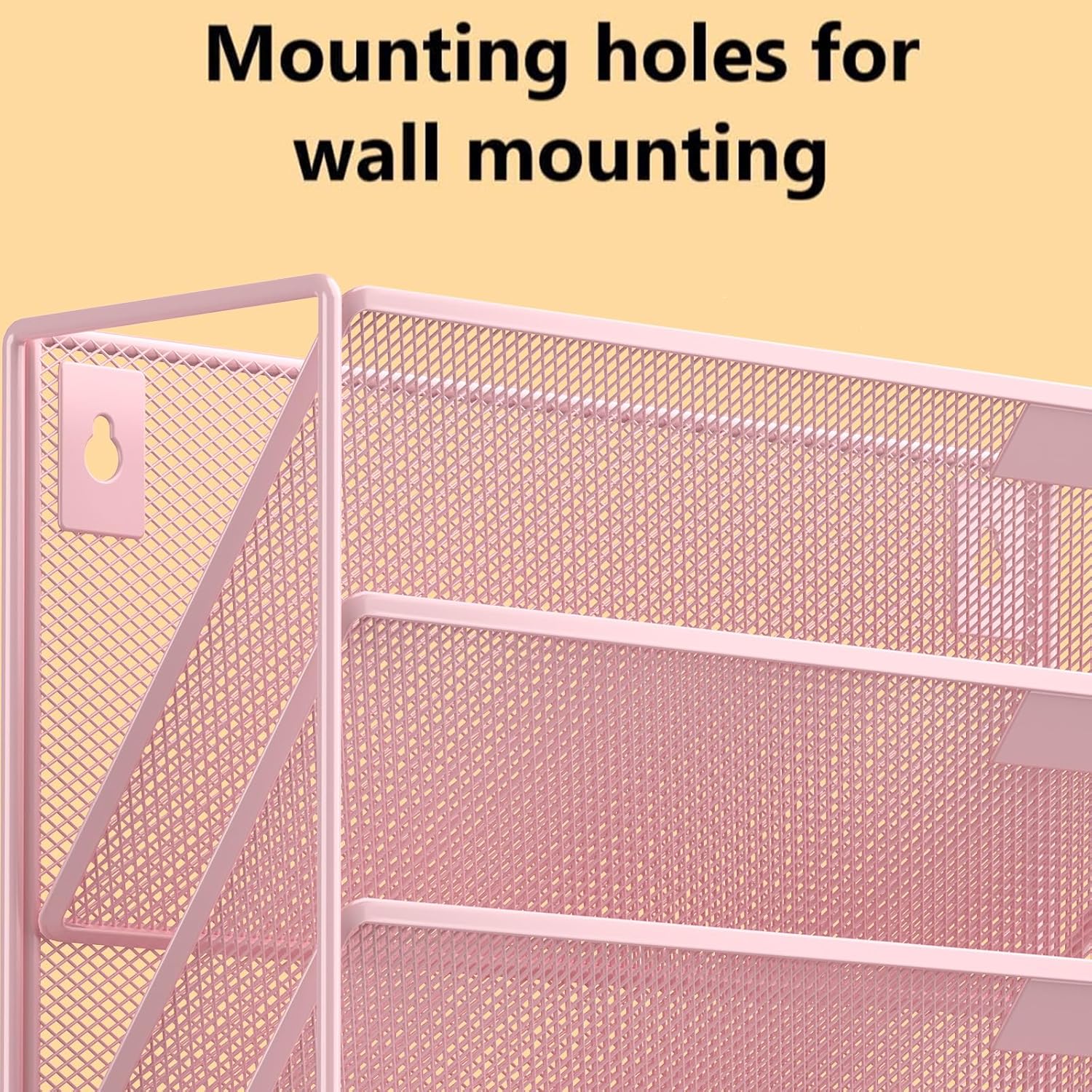 Kuntine.B Wall File Organizer Office Hanging Magazine Holder Wall File Organizer for Office Home (Pink, 6 Tier)
