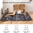 MAXYOYO Japanese Floor Mattress Futon Mattress, 4" Thicken Tatami Mat Sleeping Pad Foldable Roll Up Mat Boys Girls Dormitory Pad Kids Floor Lounger Pillow Bed, Charcoal Grey, Queen Size
