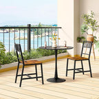 HOOBRO Kitchen Chairs Set of 2, Wooden Dining Room Chairs with Metal Frame, Dining Chairs with Back, Easy to Assemble, Farmhouse Dining Chairs for Kitchen, Living Room, Rustic Brown and Black BF39CD01