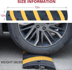Orangestar Speed Bumps 2-Pack, 6FT Heavy Duty Rubber Driveway Bump with 8 Screws for Asphalt, Concrete, Gravel, 2-Channel Cable Protector