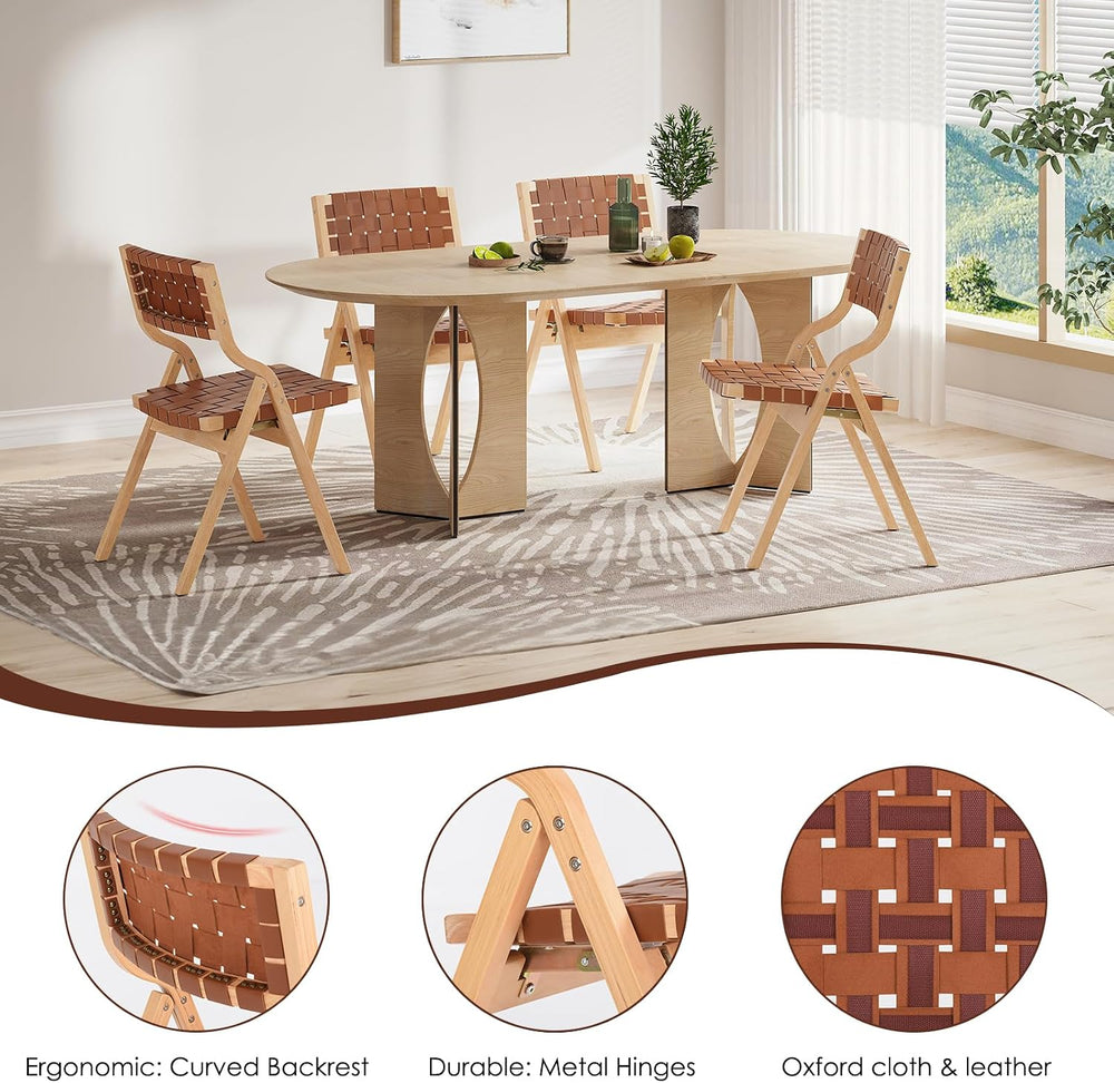 Soohow Wood Folding Chairs, Foldable Chairs Chairs Wooden Indoor Stackable Di...