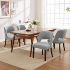 Dining Chairs Set of 4,Modern Dining Room Chairs with Thick Cushions,Upholstered Linen Fabric Kitchen Chairs for Kitchen Dining Room LIGHTGREY