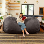 Jaxx 7 Foot Giant Bean Bag Sofa, Charcoal