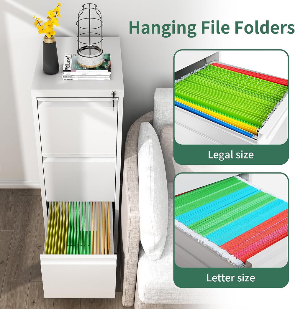 3 Drawer File Cabinet, Vertical File Cabinets with Lock for Home Office,Heavy...