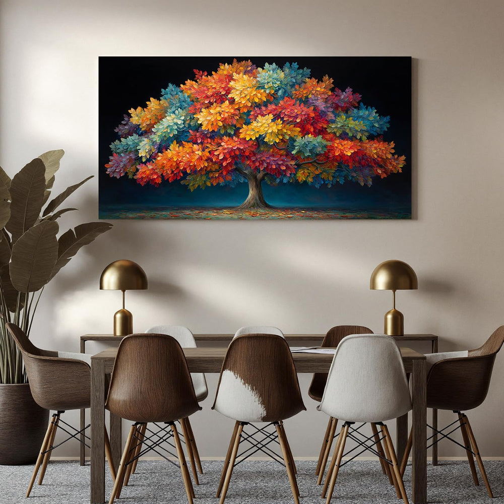 YISXINOAG Colorful Tree of Life Wall Art Modern Landscape Painting 24"X4...