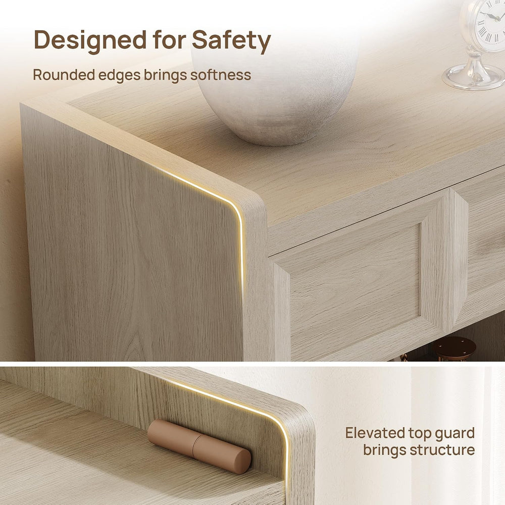SICOTAS 31" Wide Nightstands Set of 2, Large Night Stands with Drawer | ...