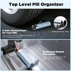 Zannaki Metal Travel Pill Organizer, Portable Waterproof Weekly Pill Box, Large Aluminum Alloy Pill Case Container, BPA Free 7 Day Daily Medicine Organizer Holder for Vitamin, Fish Oil, Supplement