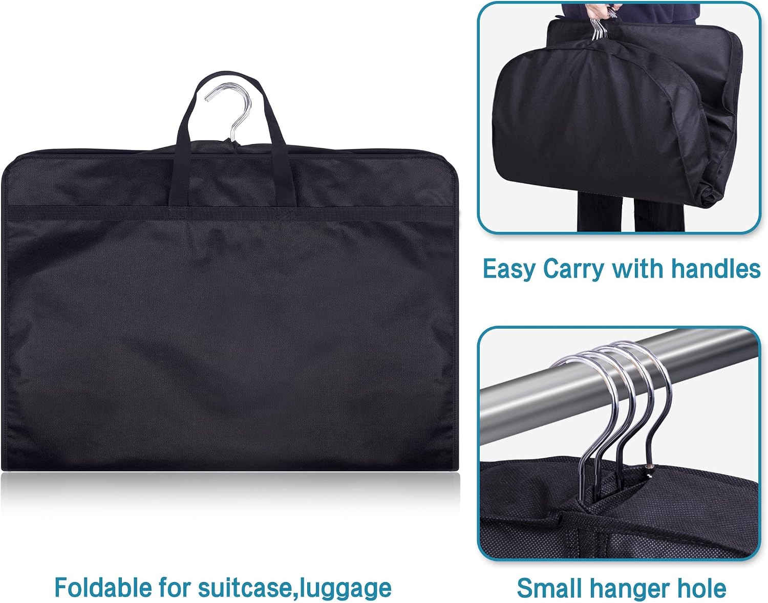 35" Garment Bags for Hanging Clothes Travel, 4" Gusseted Suit Bags for Closet Storage Mens Garment Protector Cover for Coats, Jackets, Shirts (3 Packs)