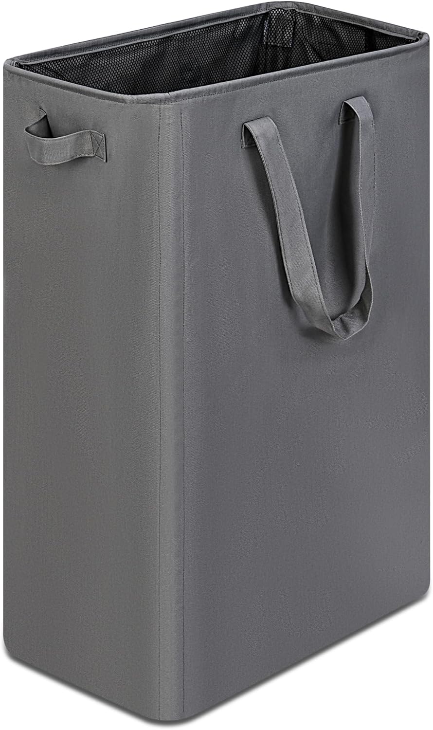 efluky Slim Laundry Basket, Narrow Laundry Hamper with Handles, Collapsible Dirty Clothes Hamper, Tall Laundry Bin for Laundry Room, Dorm and Bedroom, 19.8 Gallon (75L) Grey