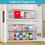 Vtopmart Clear Stackable Storage Drawers Set of 6, Easily Assemble Acrylic Bathroom Undersink Organizers,Plastic Storage Bins for Closet,Cabinet,Pantry,Medicine Organization