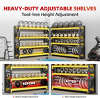 60" W Garage Shelving,4-Tier Heavy Duty Storage Shelves Unit with Adjustable Metal Shelf for Warehouse,Basement,Workshop,5000LBS,60" W x 24" D x 79" H,Black&Yellow