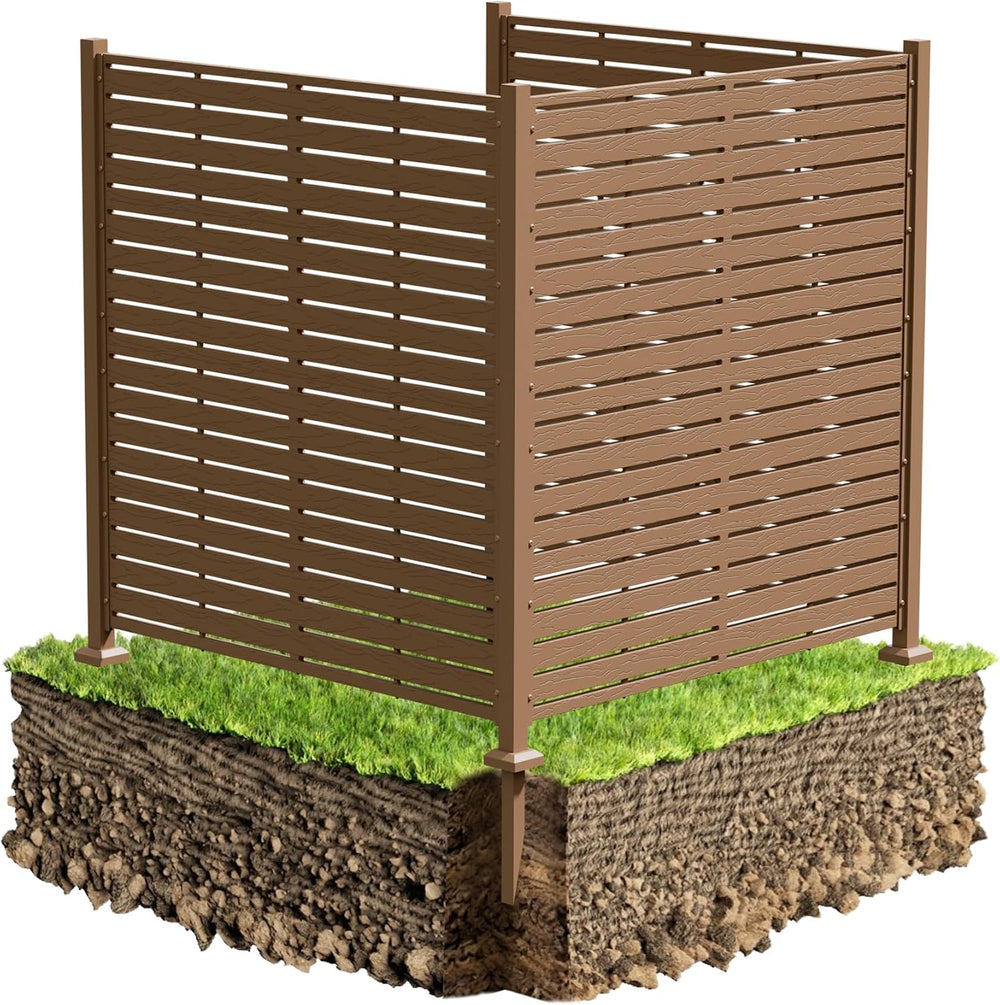 Air Conditioner Fence, 49" W X 52" H U Shape AC Unit Fence, Brown