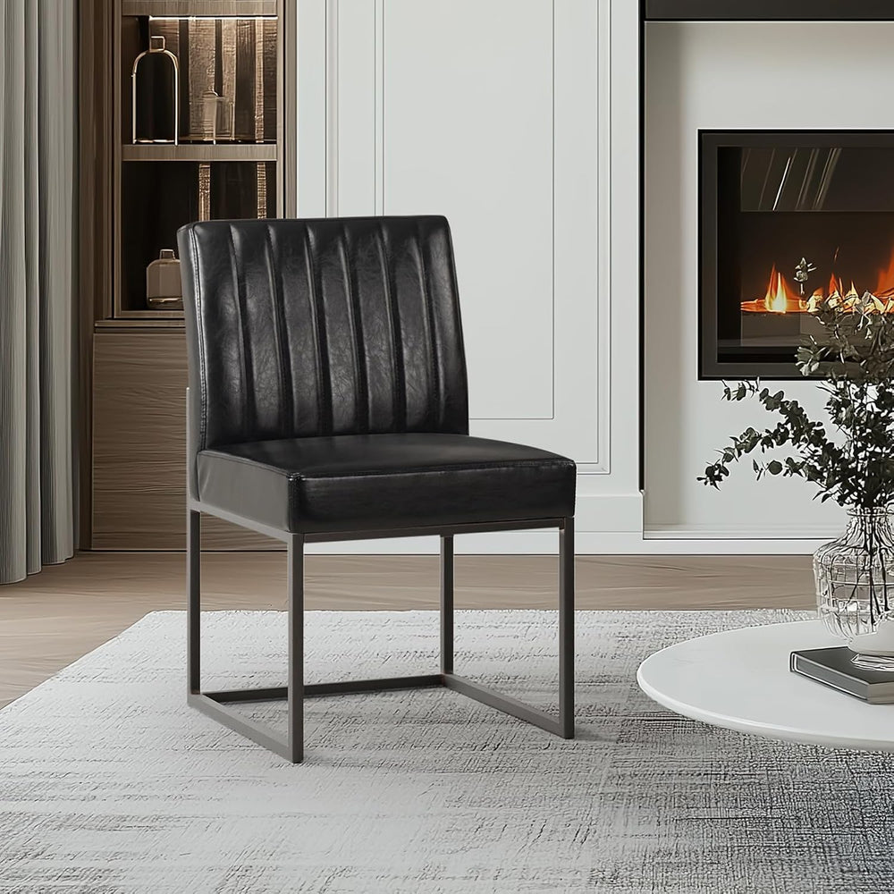 SIMTONAL Black Dining Chairs Set of 4, Modern Comfortable Upholstered Chairs,...