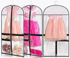 Kimbora Clear Dance Costume Garment Bag for Dancers 3 Zippered Pockets Kids Embroiderable Competitions Bags, Clothes Cover for Girls Dress(3 Packs)