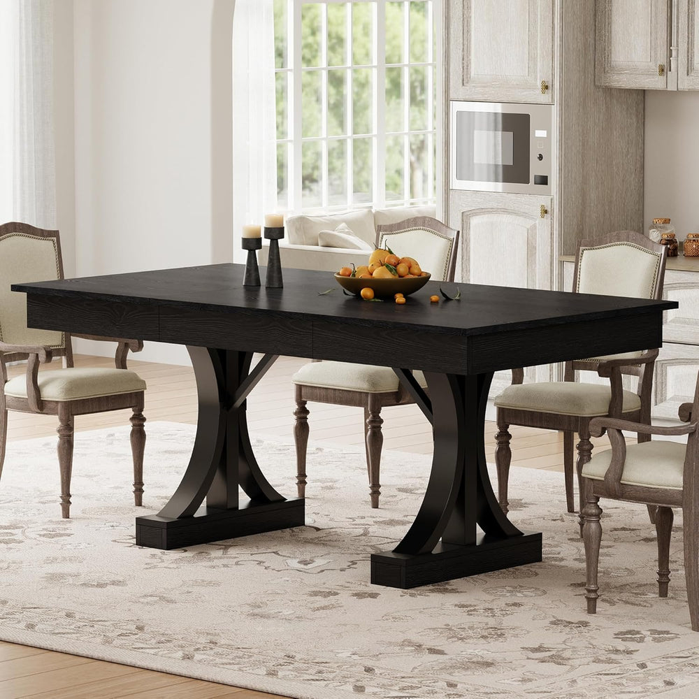 GarveeHome Dining Table for 6-8 with 2 Drawers,71-Inch Industrial Dining Tabl...