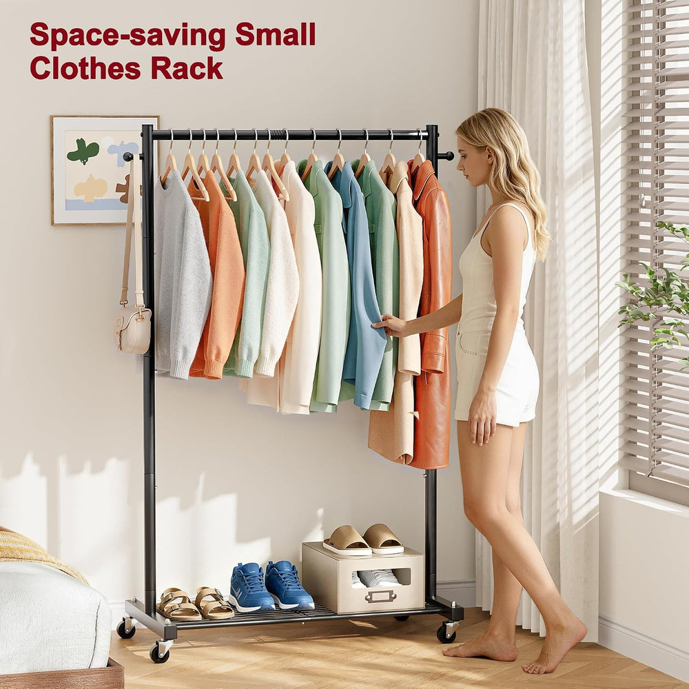 Small Clothing Racks for Hanging Clothes Rack with Wheels Rolling Rack
