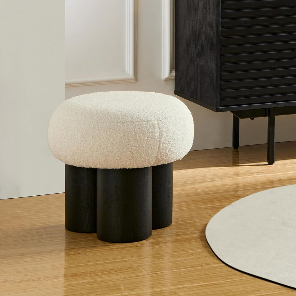 White Lamb Wool seat, Barrel PVC Pipe with Black ash Willow