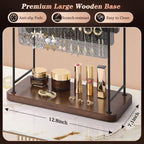 Earring Organizer, Earring Holder Display Stand with 3 Earring Storage Pegboards 568 Holes, Jewelry Organizer with Hook Rack for Stud Earrings Necklace, Acrylic Large Jewlery Hanger Towers for Women