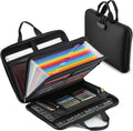 Fireproof Document Box with Combination Lock, Hard-Shell Fireproof File Organizer for Legal Documents, Laptop, Valuables & Important Papers, 13-Pocket Accordion File Folder