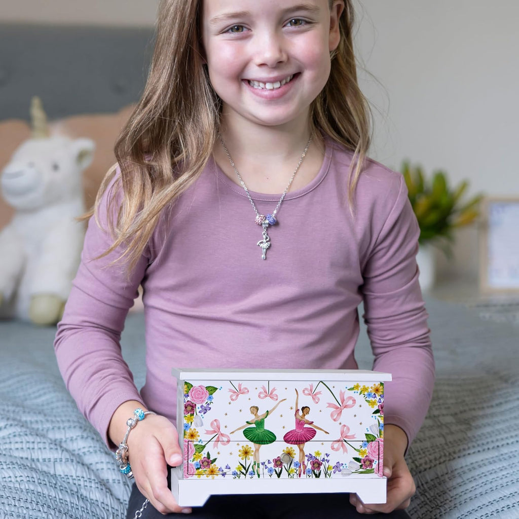 Kids Jewelry Box for Girls, Musical Jewelry Box, Kids Music Boxes - Plays Swan Lake - Perfect Dance Recital & Birthday Gifts for Girls 4-6 and 6-12