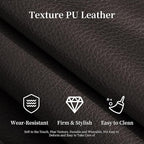 Faux Leather Sofa, Mid Century Modern Leather Upholstered Deep Loveseats, Comfy Cloud Couch, Tufted Pillow Top Arm Furniture for Living Room, Apartment, Chocolate