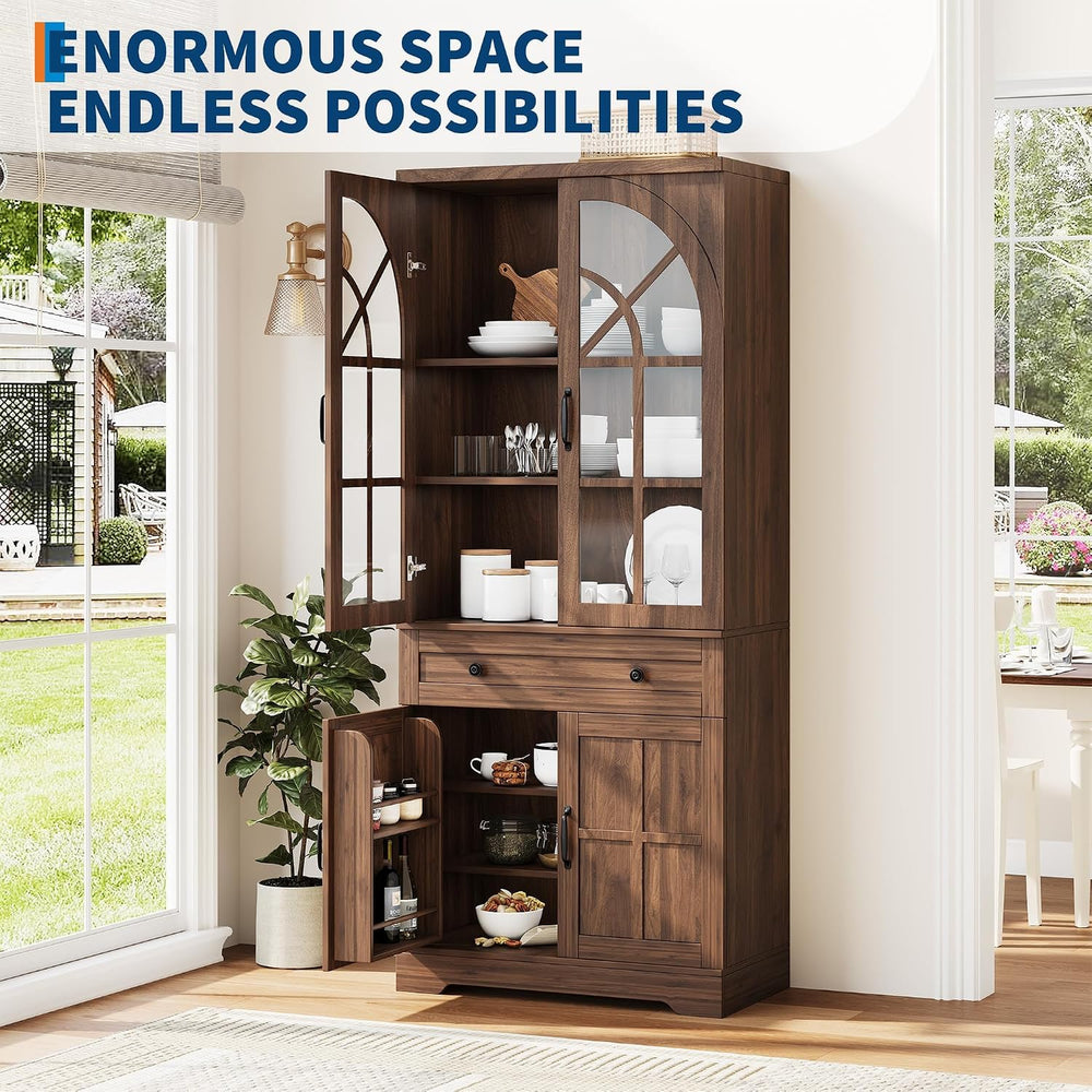 CABIHOME Farmhouse Pantry Cabinet,Freestanding Tall Wood Kitchen Storage with...